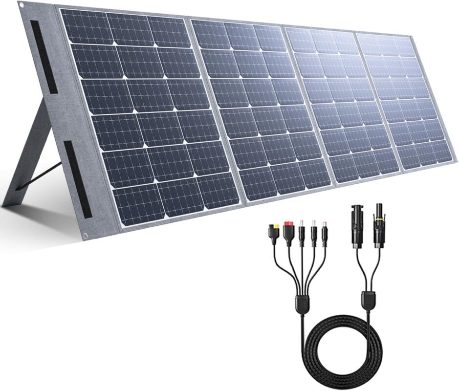 200W Portable Solar Panel for Power Station,20V Lightweight 9.9lbs,Foldable Solar Charger kit with MC4 Output,23% Efficiency for Solar Genarator Outdoor Camping Hiking Van RV Trip