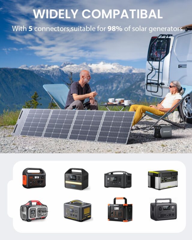 200W Portable Solar Panel for Power Station,20V Lightweight 9.9lbs,Foldable Solar Charger kit with MC4 Output,23% Efficiency for Solar Genarator Outdoor Camping Hiking Van RV Trip