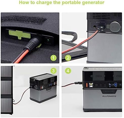 ALLPOWERS Portable Solar Panel 100W (Dual 5v USB with 18v DC Output) Monocrystalline Solar Charger Foldable Solar Panel for Laptop, Generator, 12v Car, Boat, RV Battery