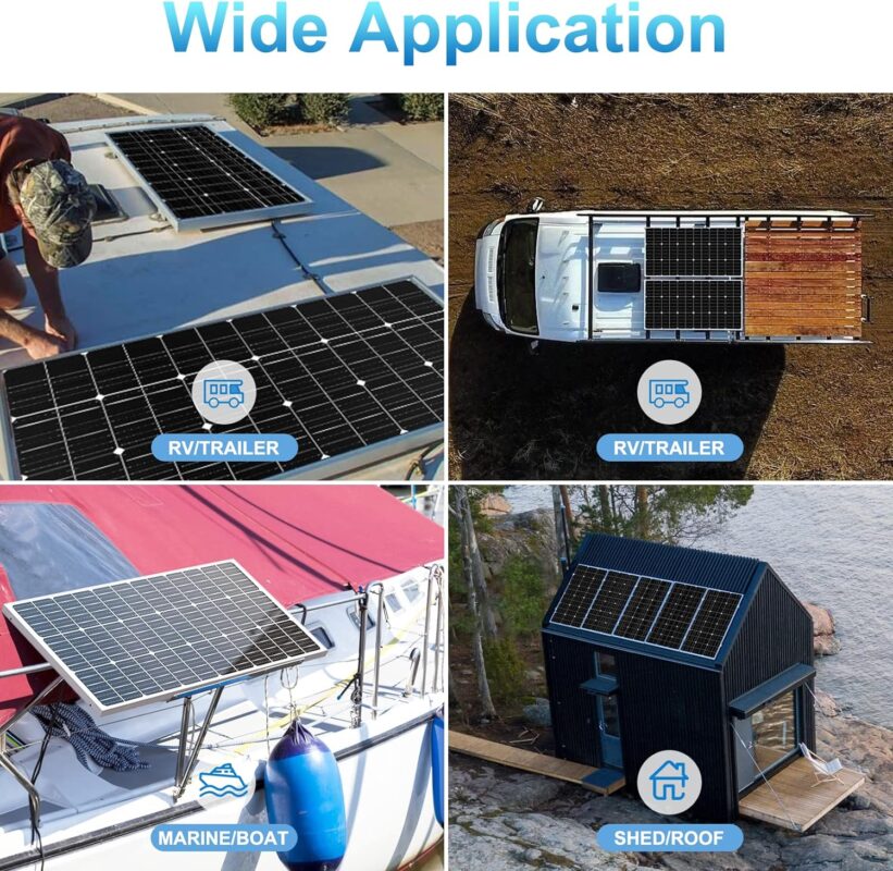 Allto Solar 100 Watt 12 Volt Solar Panel Kit with 100W 12V High Efficiency Monocrystalline Solar Panel, 20A MPPT Charge Controller, Extension Cable for RV Camper Boat Trailer Vehicle Off Grid System