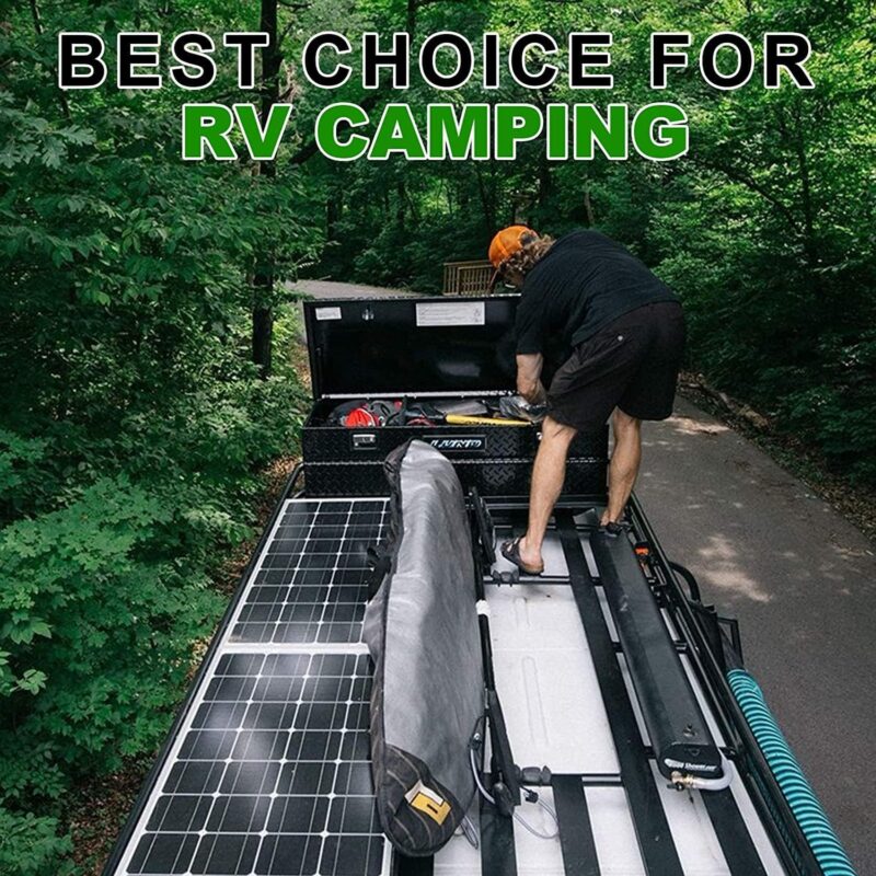ECO-WORTHY 200 Watt 12V Complete Solar Panel Starter Kit for RV Off Grid with Battery and Inverter: 200W Solar Panels+30A Charge Controller+50Ah Lithium Battery+600W Solar Power Inverter
