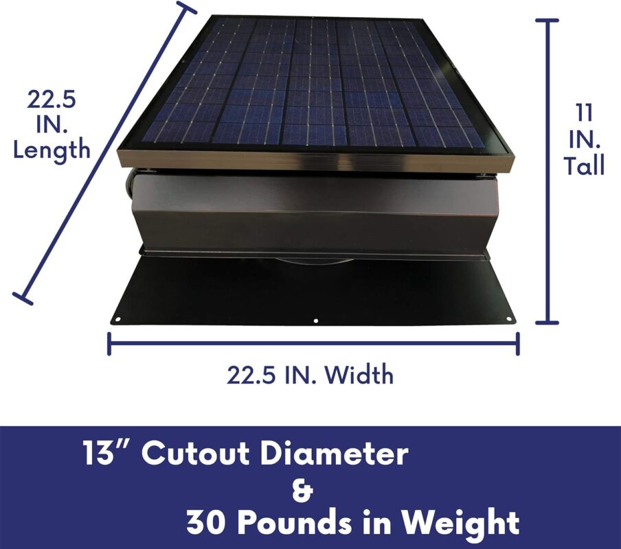 Remington Solar 40 Watt/ 38V Roof Mount Solar Attic Fan with 110V smart adapter