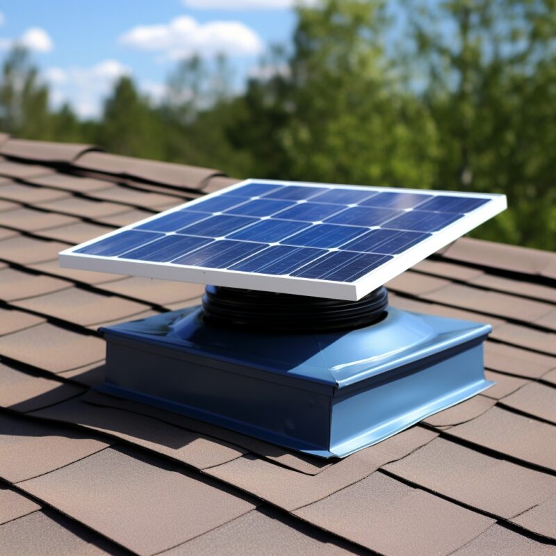 solar attic fan on roof