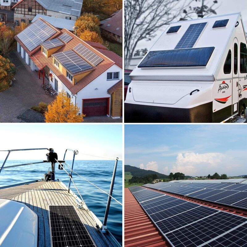 Topsolar Solar Panel Kit 340（2 * 170W) Watt 12 Volt Monocrystalline Off Grid System for Homes RV Boat + 30A 12V/24V Solar Charge Controller + Solar Cables + Z-Brackets for Mounting