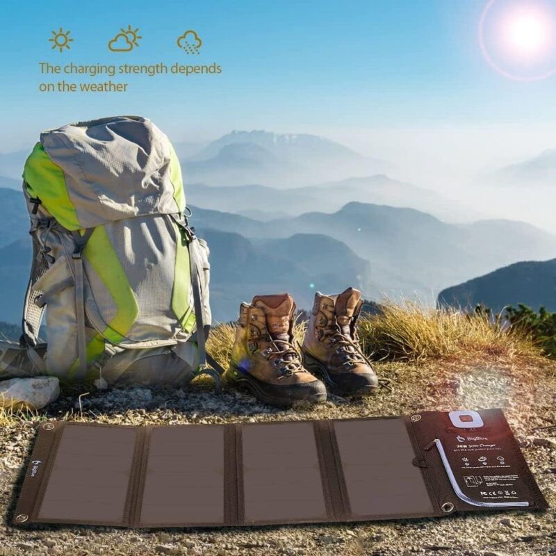 [Upgraded] BigBlue 3 USB Ports 28W Solar Charger(5V/4.8A Max), Portable SunPower Solar Panel for Camping, IPX4 Waterproof, Compatible with iPhone 11/XS/XS Max/XR/X/8/7, iPad, Samsung Galaxy LG etc.